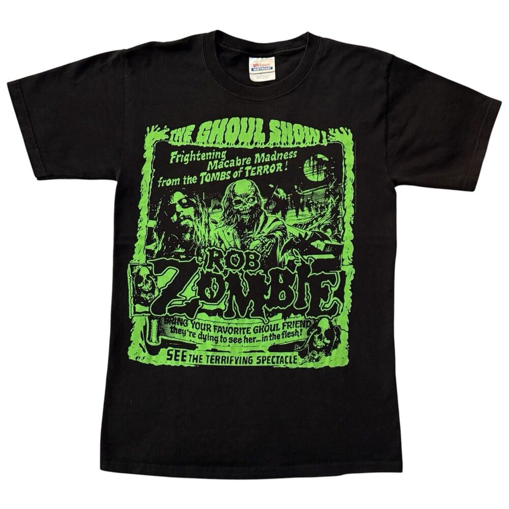 Vintage 2009 Rob Zombie The Ghoul Show T-Shirt Size Small Black Horror Halloween